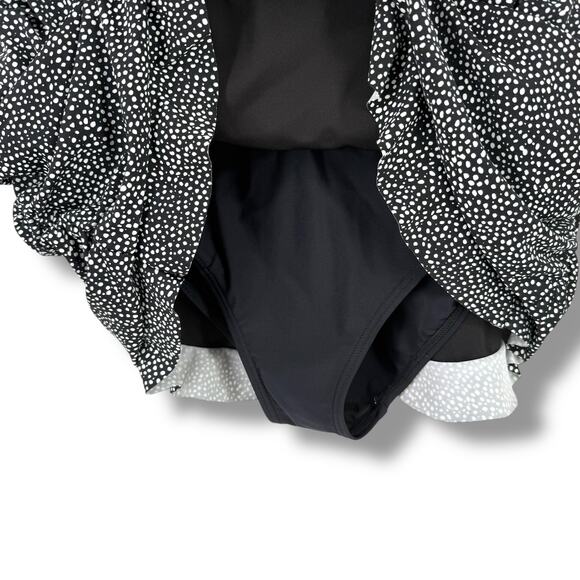 Love My Curves Polka Dot Swim Dress Bathing Suit Womens Size 16 Ruched Waist - Picture 4 of 8